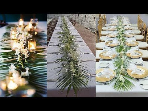 DIY Palm leaves ( palm leaf ) table runner / floral wedding table runner / wedding centerpiece