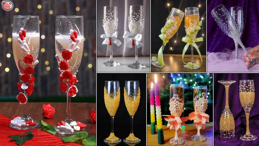Boho.. DIY Glass Decoration For Wedding Guest | Bride and Groom Toasting Glass