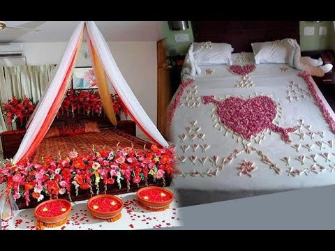 wedding bedroom decoration ideas | wedding bedroom decoration with flowers