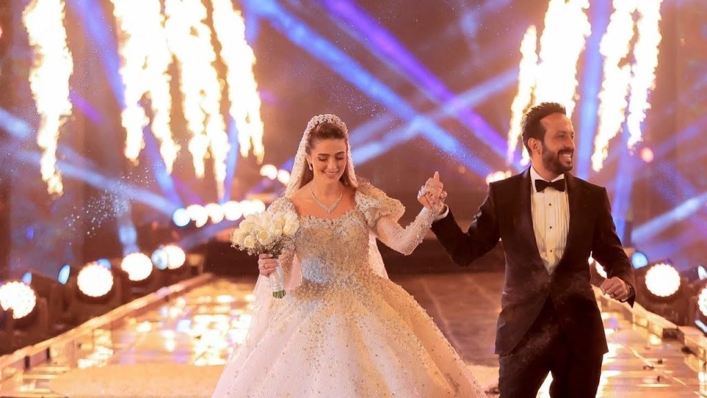 Epic Fireworks and Lighting Show as Couple Walks into Their Wedding in Cairo!