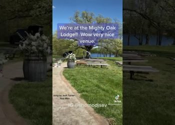 Our Outside Wedding DJ Ceremony Setup at The Mighty Oak Lodge in Lebanon Missouri