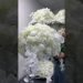 Wedding Table Centerpiece Ball White Rose Orchid Flower Arrangement #floraldesign #table #diy