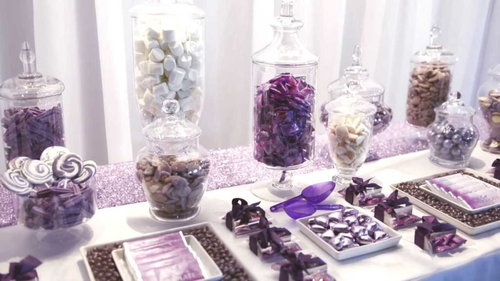 Elegant Purple Wedding Candy Bar – Enchanted Empire, Event Artisans