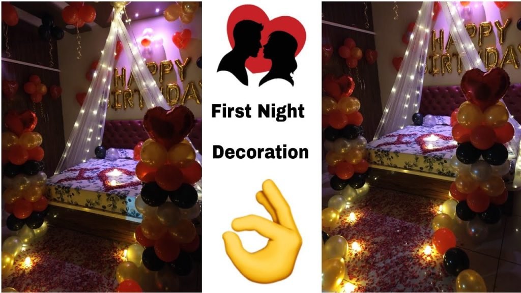 Wedding first night Room Decoration | first night decoration ideas | bedroom decoration