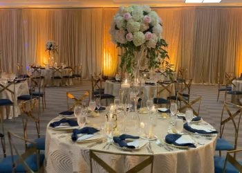 Champagne, Navy & Blush Wedding: Wedding Reception Decor