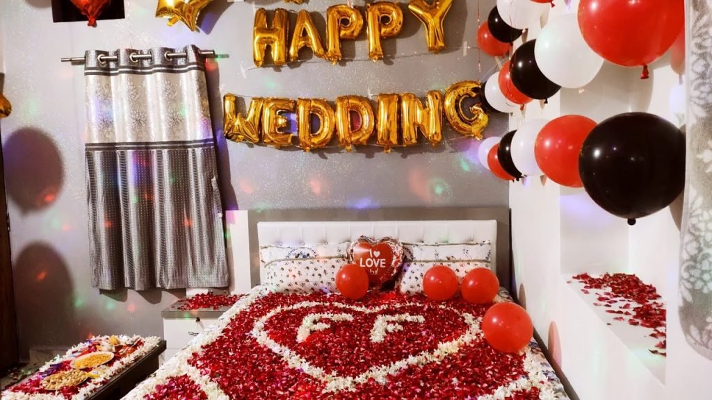 Surprise Decoration at Home || Romantic Wedding Room Decoration || Ballooons Decoration Ideas