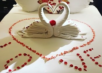 Romantic Bed Decoration for wedding Night