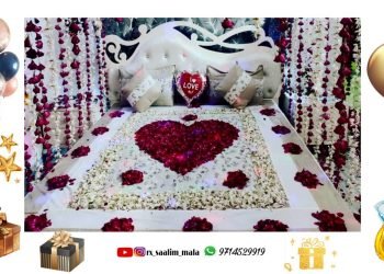 Most Beautiful Bridal Bed Decoration With Flowers||Wedding Decoration♥️@balloonsroomDecoration9919