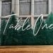Painted Acrylic Table Number w/ Trees | Cricut Wedding DIY Sign