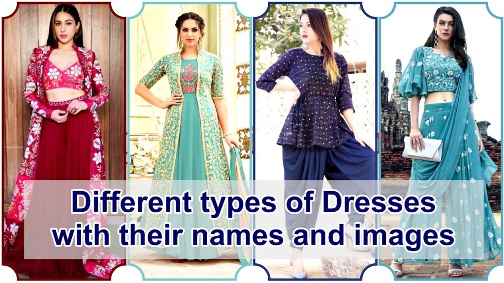 Several types of dresses with their names and pictures | wedding dressing ideas