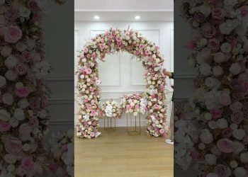 Pink Rose Gold Leaf Table Centerpiece Flower Ball Event Stage Stand Wedding #diy #backdrop #table