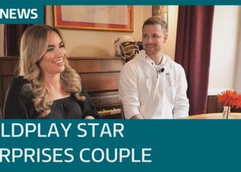 Chris Martin sings for engaged couple planning wedding – together with his song for first dance | ITV News
