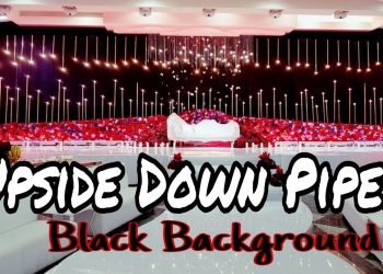 Upside Down Pipes Black Background – Wedding Stage Design