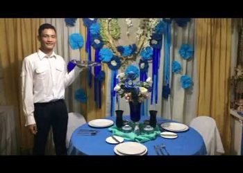 Wedding reception with Russian Table Setting and Service