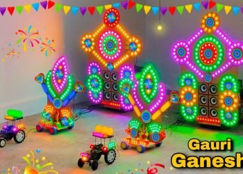 Latest Wedding DJ Road Lights shaadi wala DJ | Creative DJ with Loading Radha Krishna Pooja Trolley Dj
