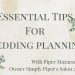 Essential suggestions for wedding planning.