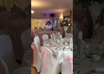 Wedding venue table setup