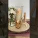 Wedding Table Centrepiece DIY – Wood Log slice, picket confetti, easel, gold tealight, vase