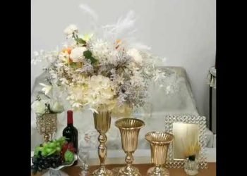 Wedding Decoration Table Centerpiece Metal Gold Trumpet Vase Stand Flower Stand