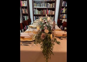 Wedding table garlands / Housing Works Bookstore / Soho / NY