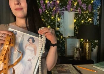ASMR Measuring You & Designing Your Wedding Dress | Fabric, Measuring, & Typing(Wedding Series Pt 1)