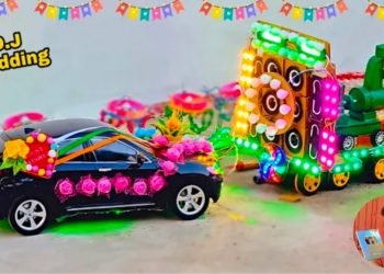 DIY Mini Wedding DJ Road Lights shaadi wala DJ | program DJ with Loading Truck Decoration light
