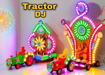 DIY Wedding DJ Road Light | Double Gauri Ganesh Murti Gadi wala Dj | Dj Truck Tractor Durga Pooja