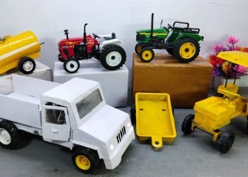 Diy Mini Wedding Dj Eicher Tractor and Rc open Bolero pickup Diecast model satisfying with Unboxing