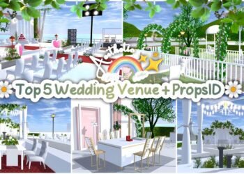 Top 5 Wedding Venue + PropsID✨🌼 Aesthetic : Sakura School Simulator