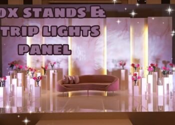 Box Stands & Strip Lights Panel – Easy Wedding Stage Design