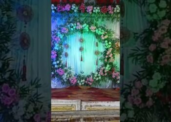 Recent stage decoration design||flower decoration|flower decoration 1234 #wedding #stage #song