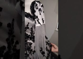 Order 585 Video 4 Black and White Wedding Dress