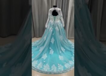 Order 557 Video 10 Blue and White Wedding Dress