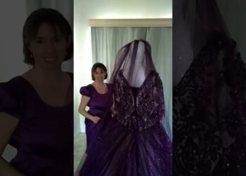 Order 159 Video 6 Midnight Purple Orchid Wedding Dress
