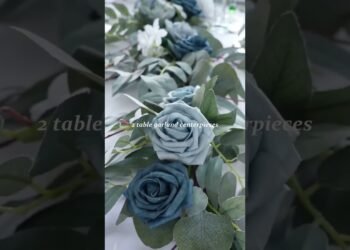 All-In-One Dusty Blue & Navy Wedding Floral Bundle | Small Intimate Wedding Silk Flower Pack💙
