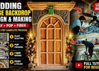 Wedding Stage Backdrop Design Kaise Banaye | Clay + POP + Fiber Full Process | Step By Step Tutorial
