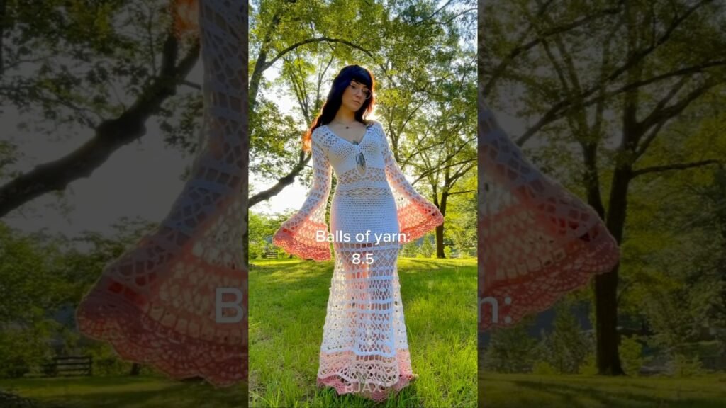 Walmart yarn wedding dress 🫶 Just dropped the pattern on Etsy!