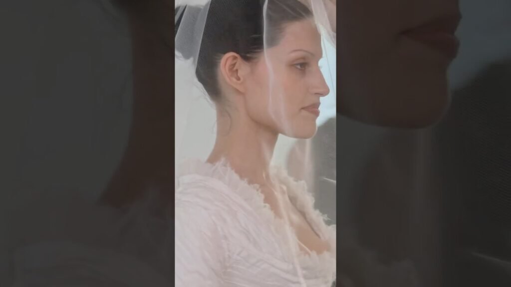 Model Gabbriette Tries on Her Wedding Dress for the First Time