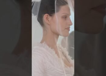 Model Gabbriette Tries on Her Wedding Dress for the First Time