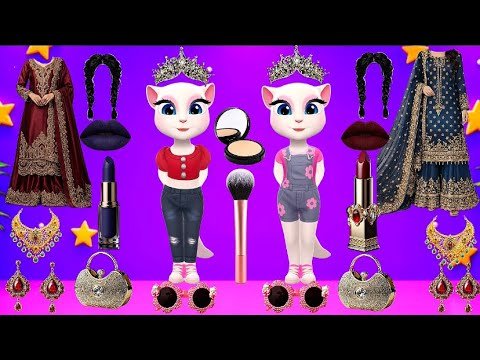 Single billi ka comedy video friend ki shadi 🐱 Two Sisters Wedding Dress Up & Makeup