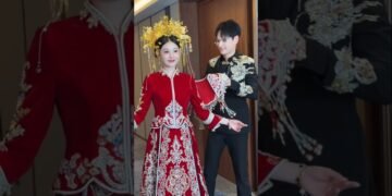 Stunning Chinese Red Wedding Dress 😍 Recent Style Qipao Took Everyone by Surprise! #wedding #shorts