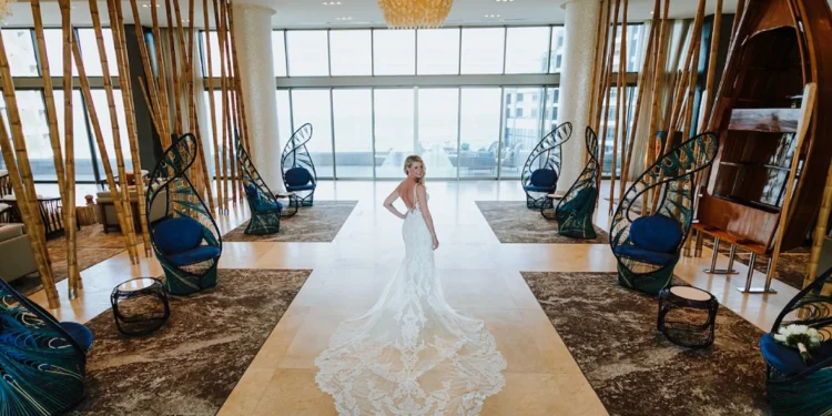 Wedding reception table setting at a Los Cabos all-inclusive resort
