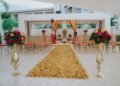 Beachfront wedding setup at Royalton Punta Cana