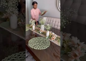 Easy table decor idea #tabledecoration #springdecor