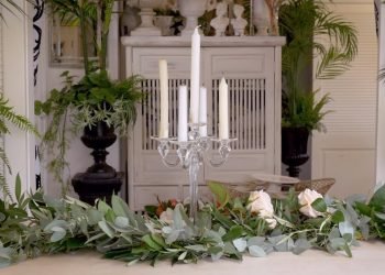 make a Wedding Table Garland using rosemary, olive, bay and gum