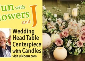 Wedding head table centerpiece with candles