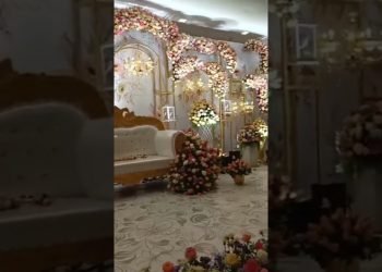 Beautiful wedding stage / Floral backdrop ideas for reception /  Reception stage decor