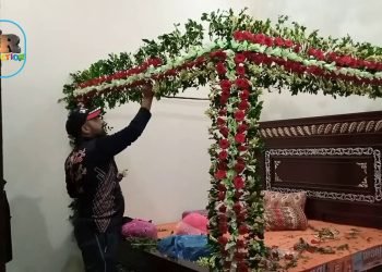 Methods to decorate wedding bedroom with fresh flowers | Decorate beautiful bedroom | fresh roses