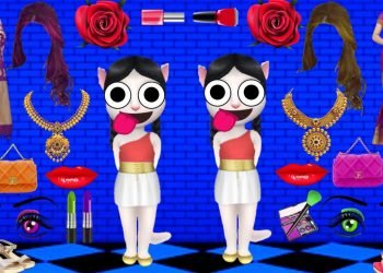 Talking Angela wedding dress, lipstick, Taj, best color cat makeup comedy video|Talking Tom funny