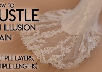 How To Bustle an Illusion Train Wedding Gown